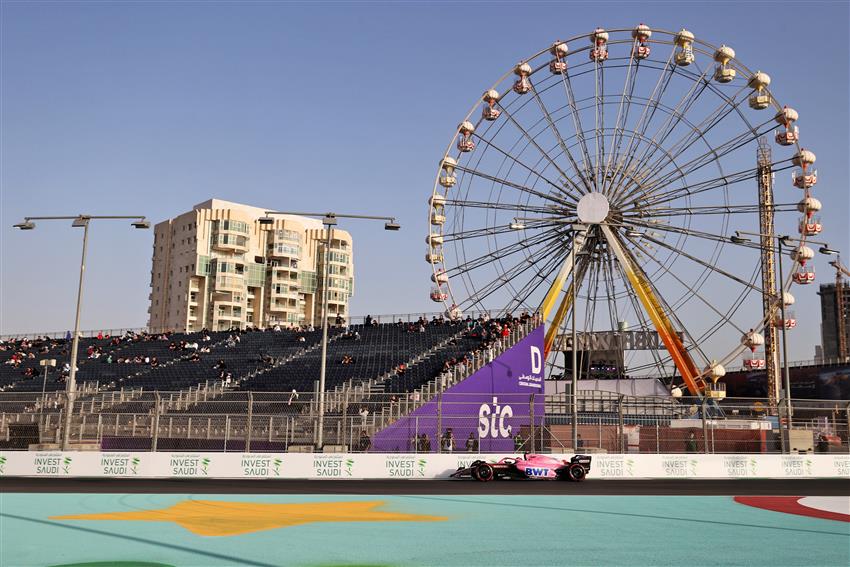 F1 race car and Jeddah Ferris wheel